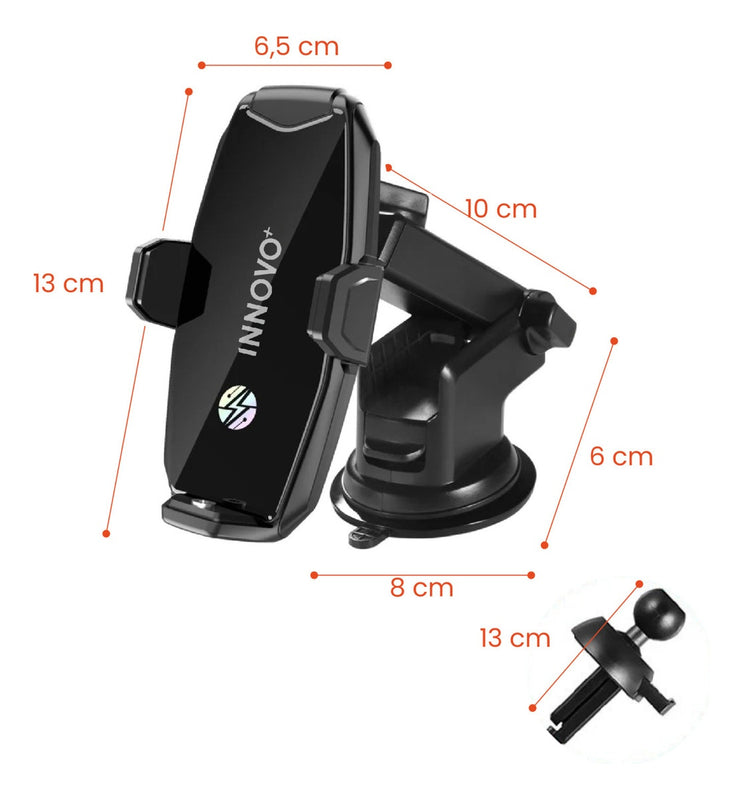 Holder Para Carro Premium Carga Inalambrica Todo En 1 / 15W Negro