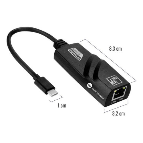 Adaptador Convertidor Lan A Tipo C Ethernet 10/100/1000 Mbps