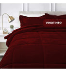 Cubrelecho Termico Doble Funda Almohadas Cama Doble Inn Home Vinotinto