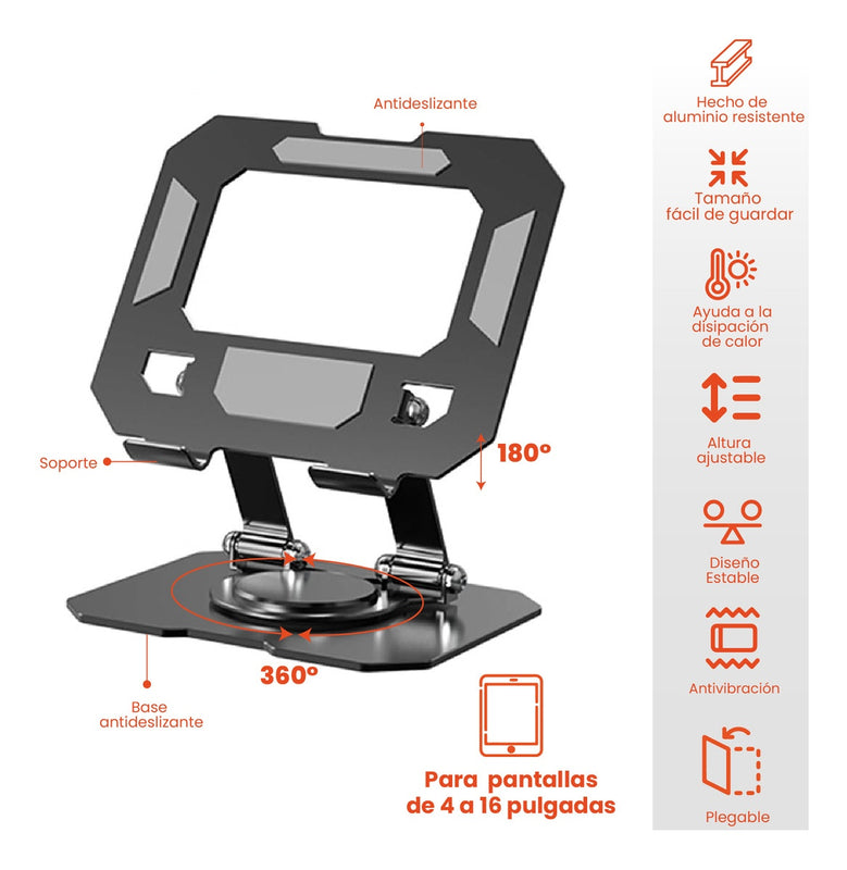 Soporte Metalico Para Tablet Celular Rotacion 360 Corporativo