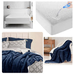 Combo Protector De Colchon Antifluido + Cobija Termica Ovejera Doble Faz 180 X 240
