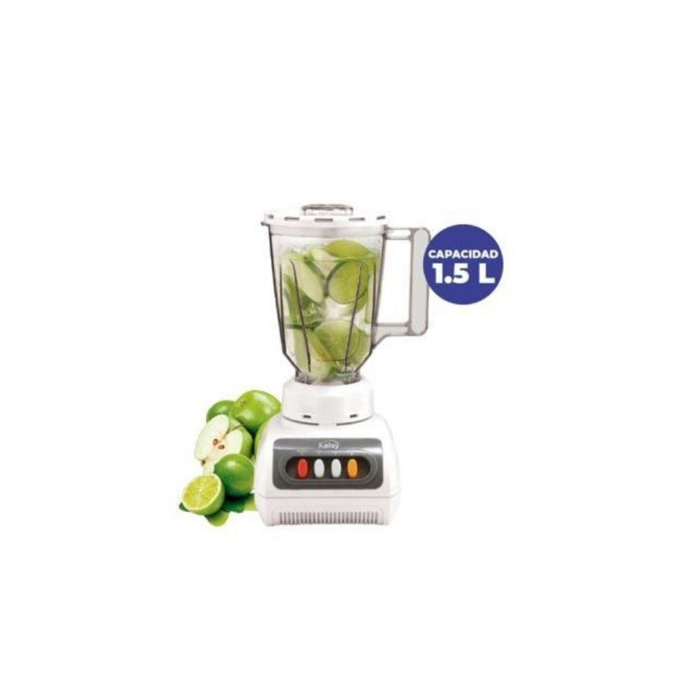 Licuadora Kalley 1.5L 4 Velocidades Vaso Resistente Potente Hogar Cocina