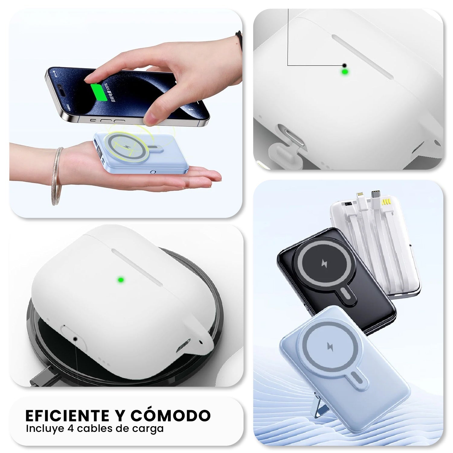 Powerbank Para Iphone Mag Safe 22.5W Carga Rapida + Audifonos Air Pod Segunda