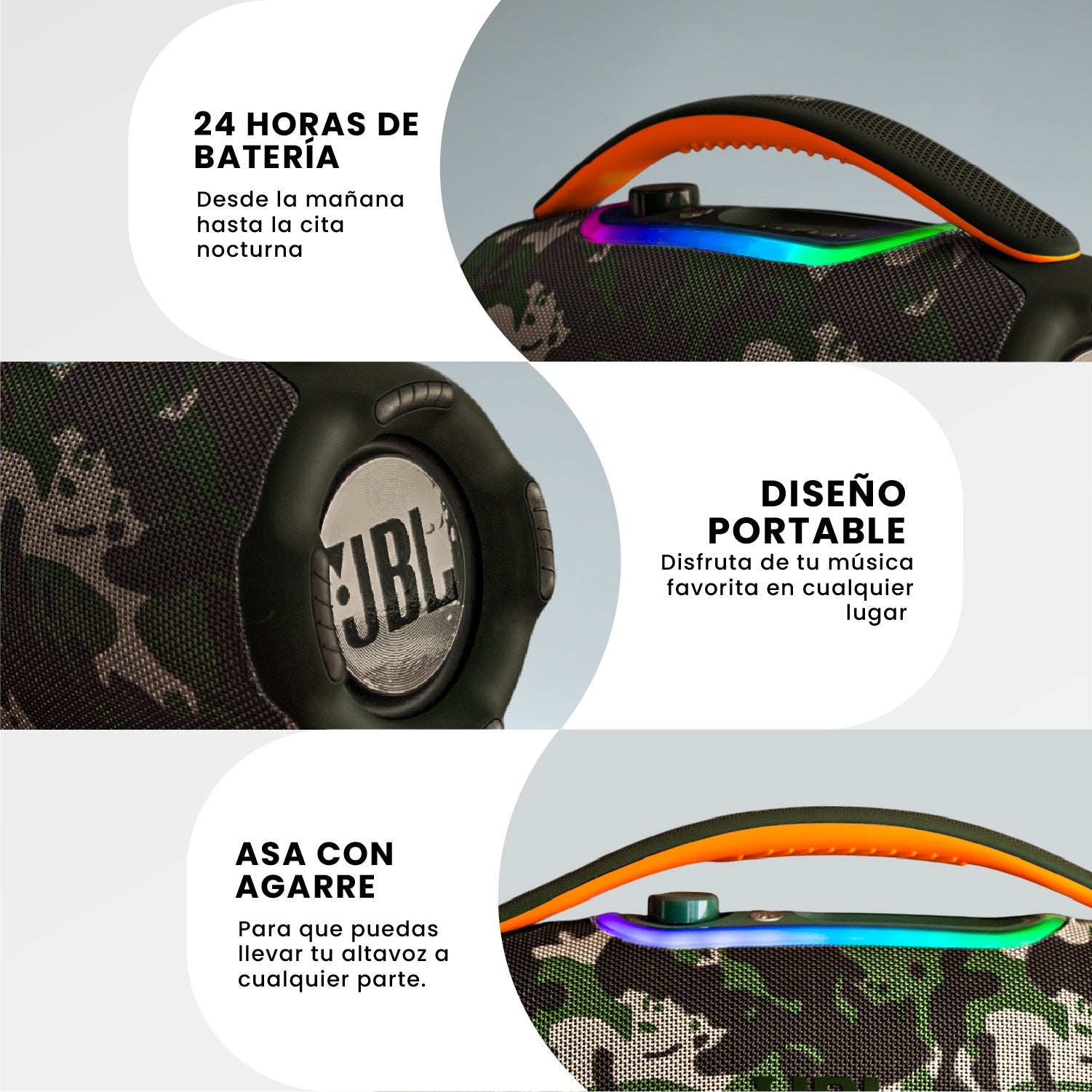 Parlante Grande Potente Jbl Boom Box 3 60W Bluetooth Verde Mega Bass Imitacion