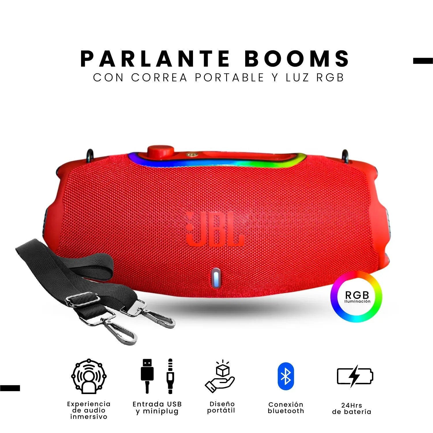Parlante Xtreme Replica 1.1 Jbl Grande Bluetooth Sonido Potente Red Edition