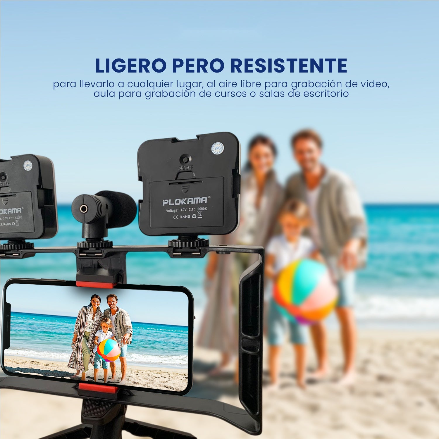 Soporte Profesional Making Crear Contenido Microfono Luz Led Rgb Estabilizador Ideal Tiktoks Youtube Instagram