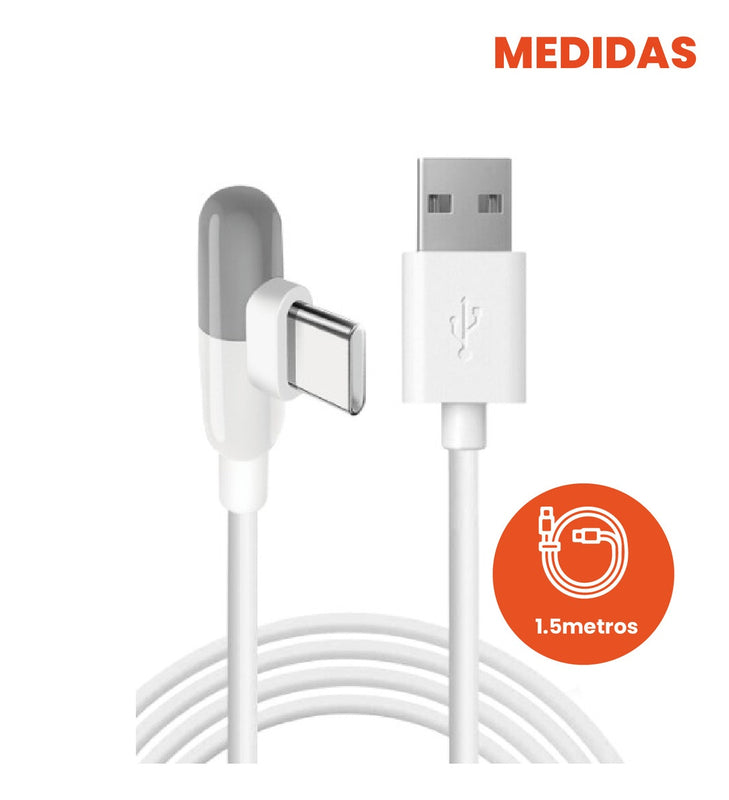 Cable Carga Celular Usb - C Android 5A 90 Grados