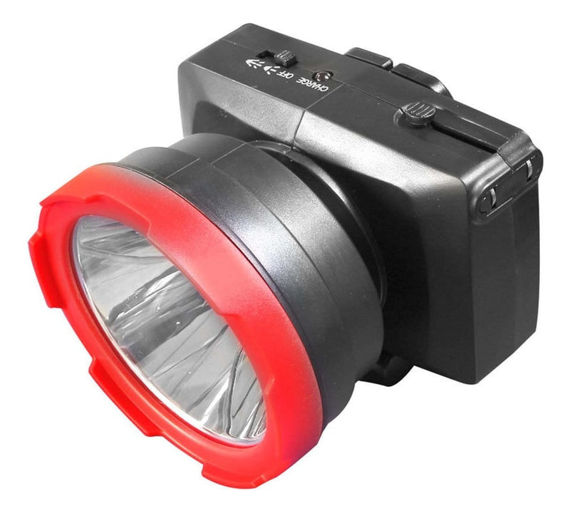 Linterna Led Frontal Opalux 3W Recargable Luz Baja/Alta Rojo