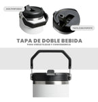 Termo Acero Inoxidable 900Ml Flip Straw Antiderrames Frio Calor Blanco
