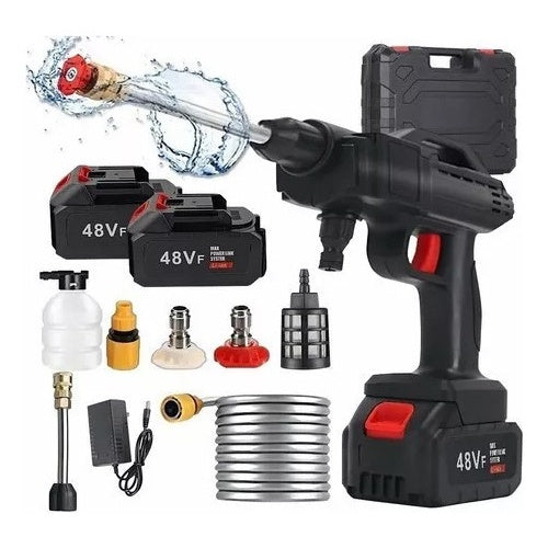 Hidrolavadora Inalambrica Pistola De Lavado Alta Presion Color Negrotomtary Gn-848