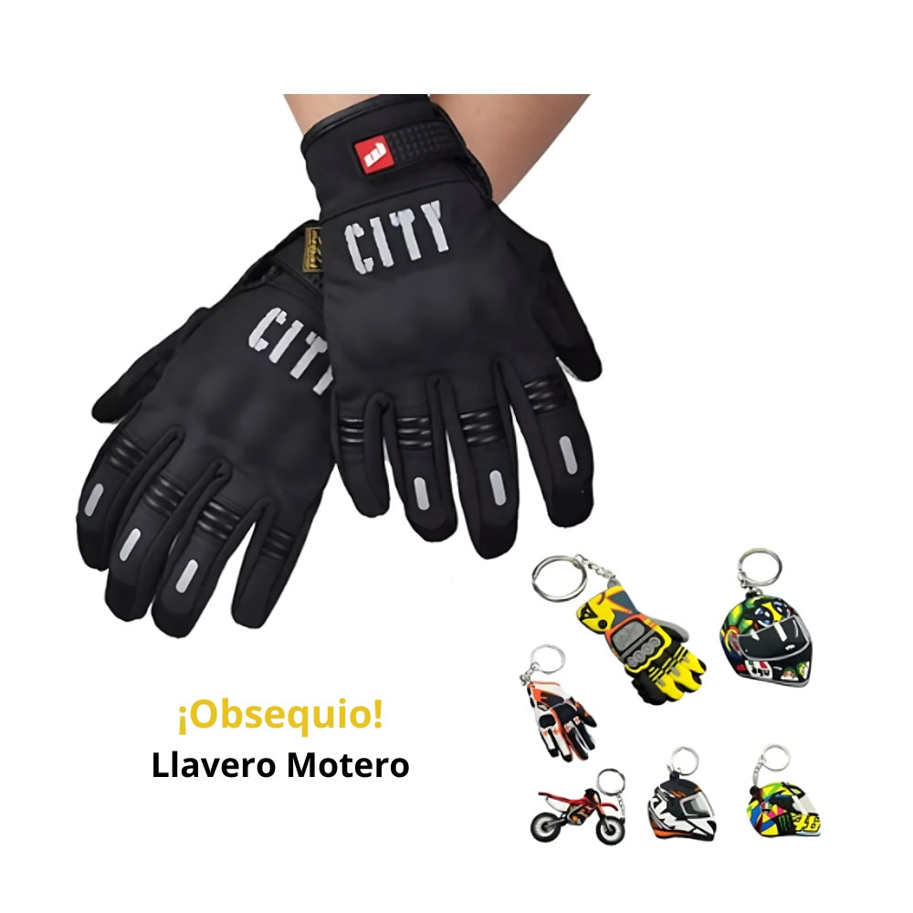 Guantes Para Motociclistas Con Seguridad City Pro Ultra + Obsequio Llavero