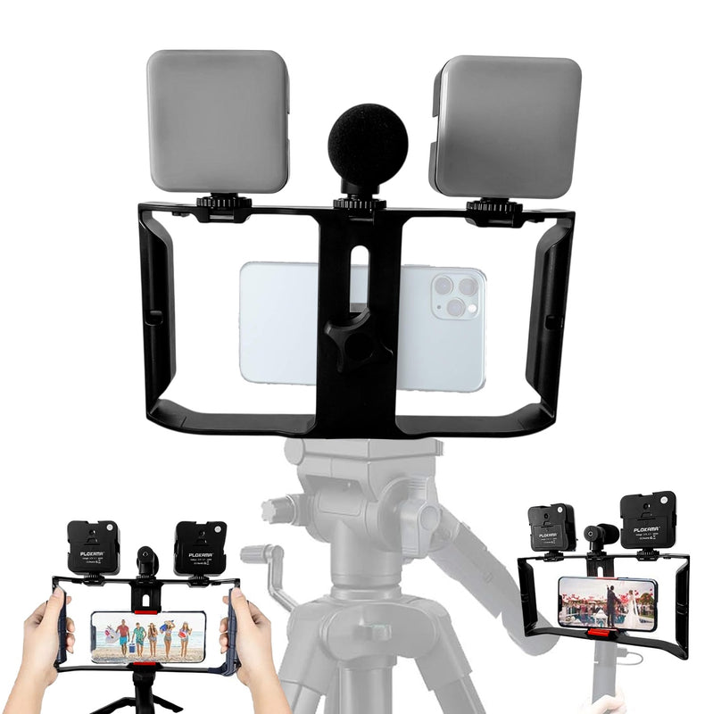Soporte Profesional Making Crear Contenido Microfono Luz Led Rgb Estabilizador Ideal Tiktoks Youtube Instagram