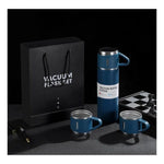 Set Termo De Agua Caliente Vasos Termicos Cafe + 3 Tazas Color Verde