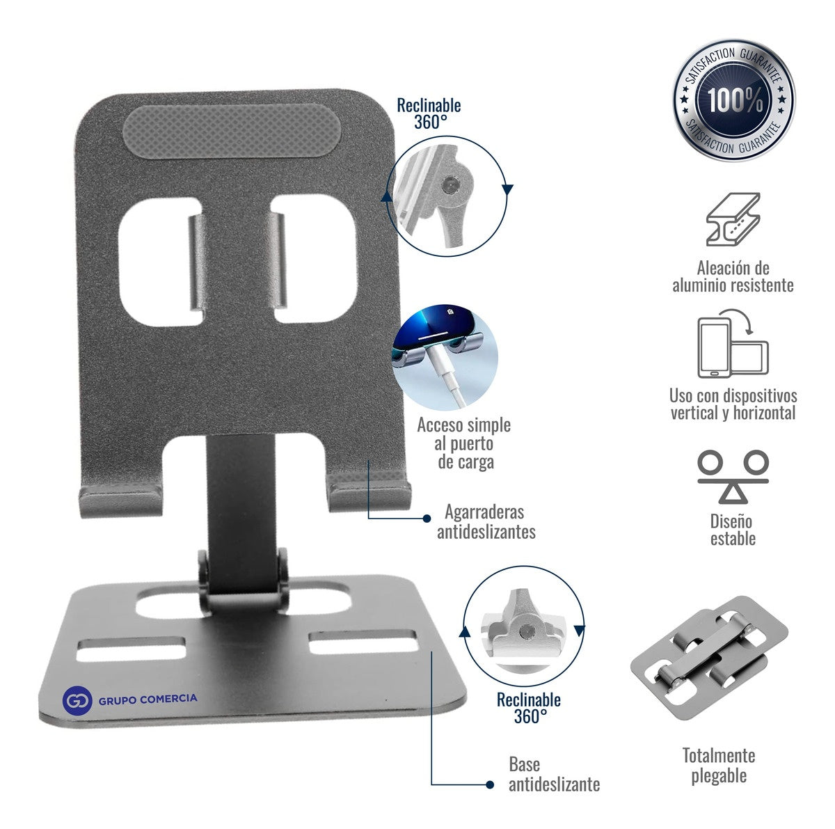 Holder Soporte De Celular Plegable Aluminio Premium Practico