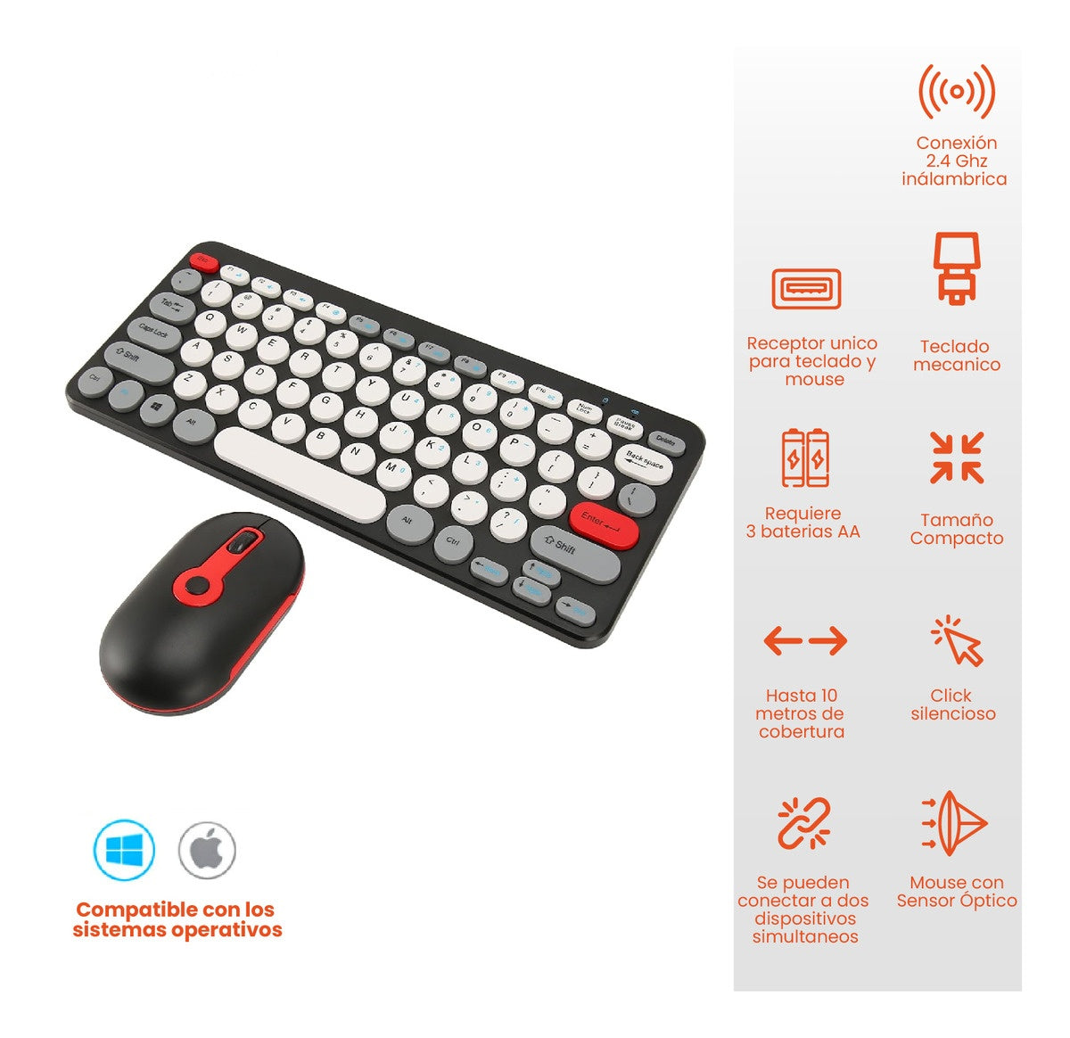 Teclado Mikuso Con Mouse Premium Black Edition Mac Pc