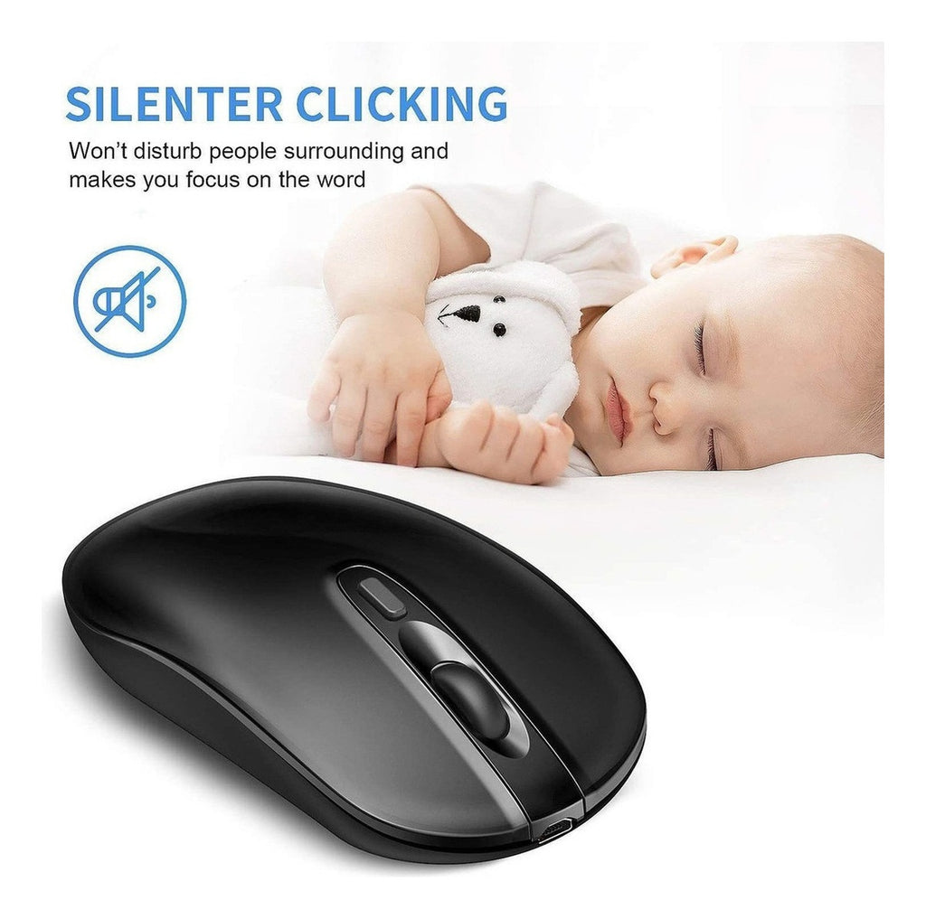 Mouse Inalambrico 2 En 1 Bluetooth 4.0/2.4G Recargable Negro