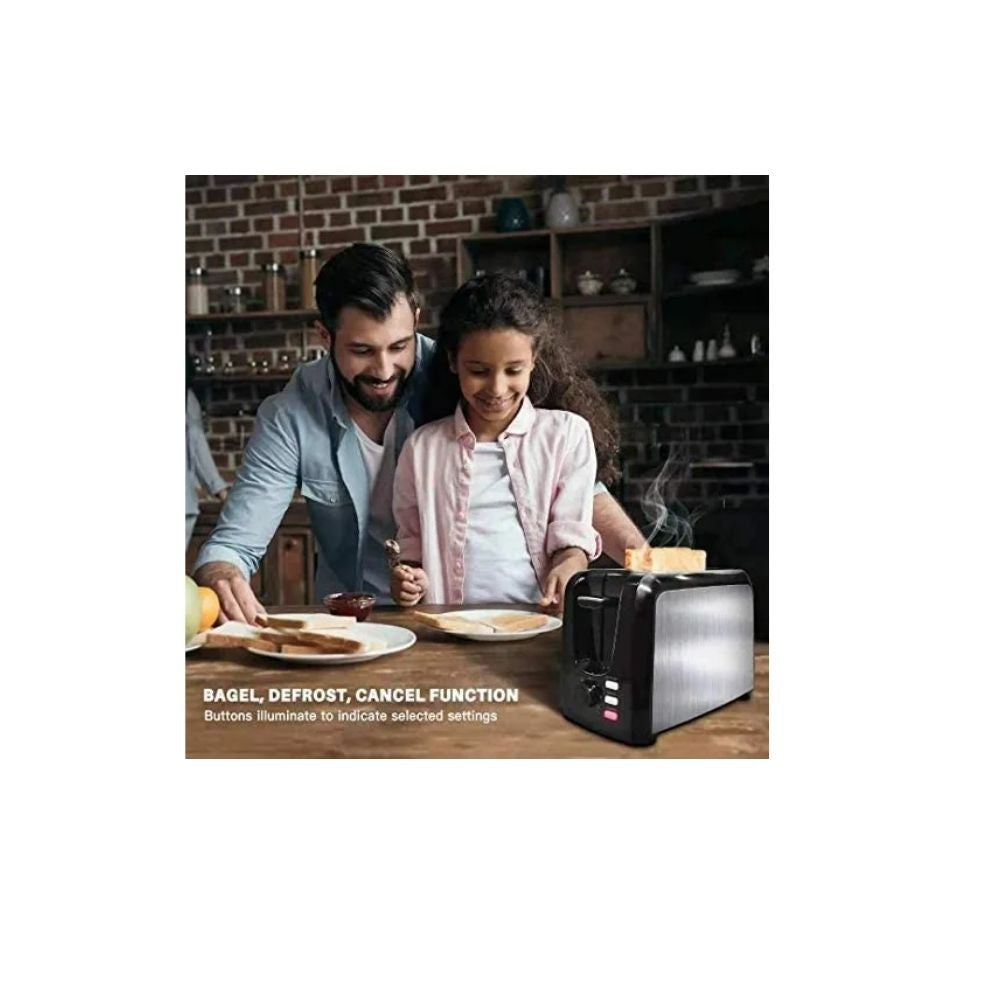 Tostadora Electrica Kalley 2 Panes 750W Acero Inoxidable Ajustable