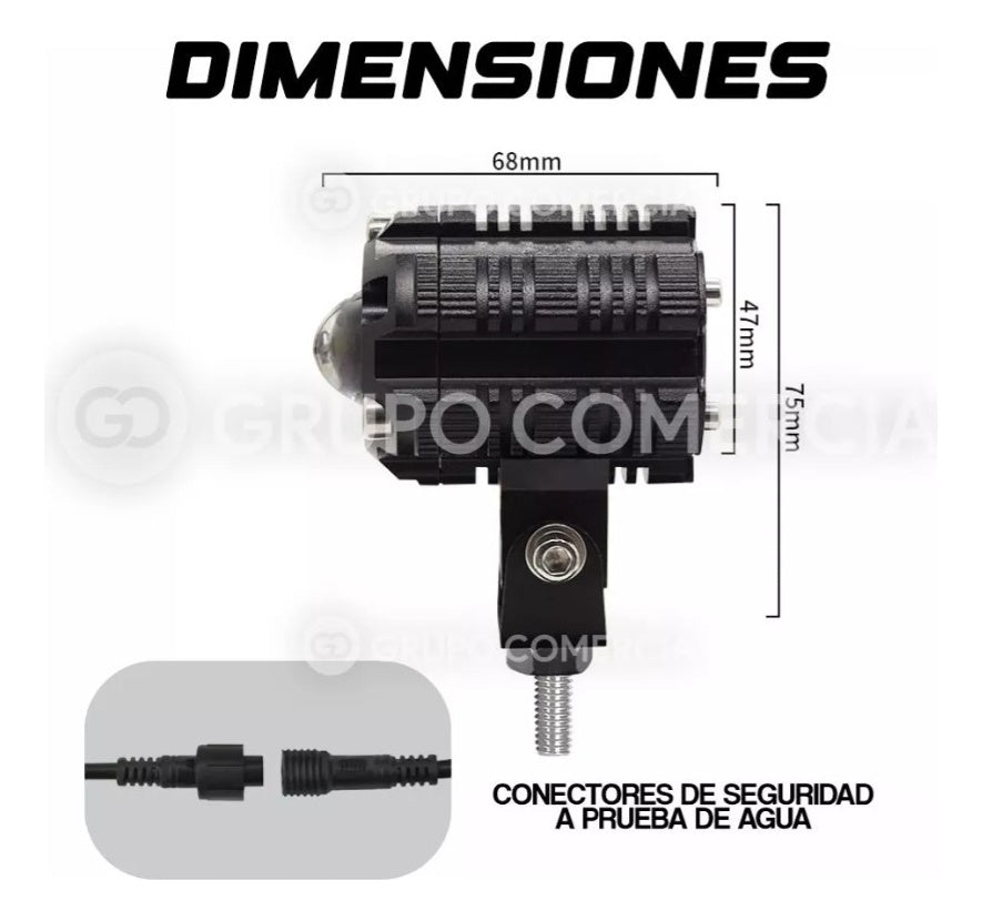 Par Exploradoras Moto Carro Turbo Led 12.000 Lm Largo Alance