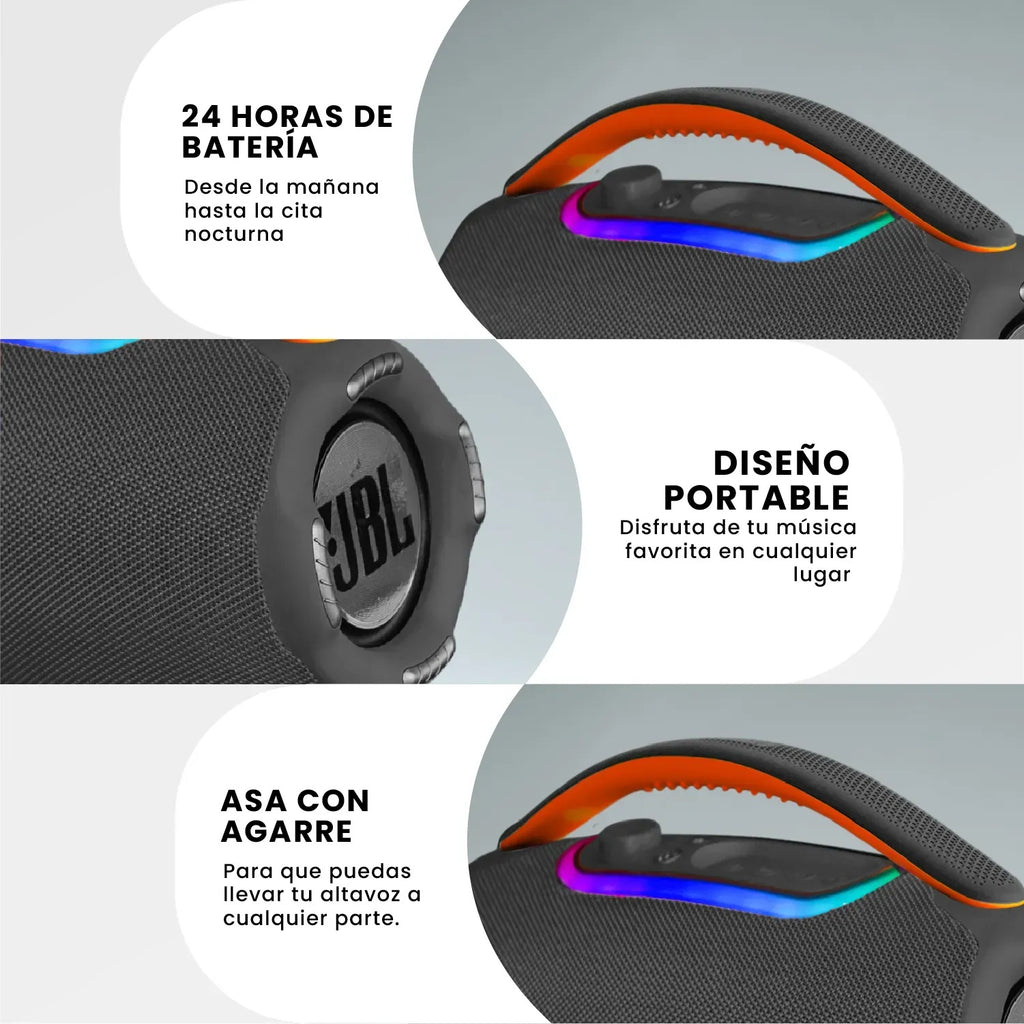 Parlante Grande Potente Jbl Boom Box 3 60W Bluetooth Negro Mega Bass Imitacion