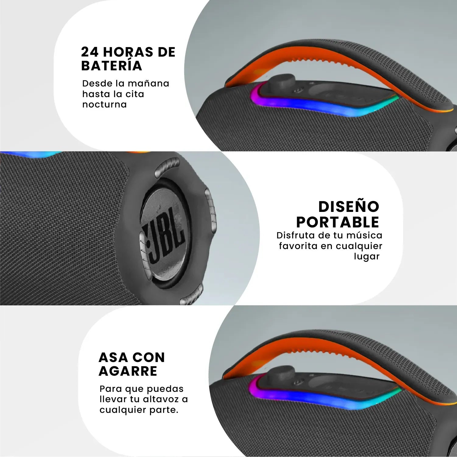 Parlante Grande Potente Jbl Boom Box 3 60W Bluetooth Negro Mega Bass Imitacion