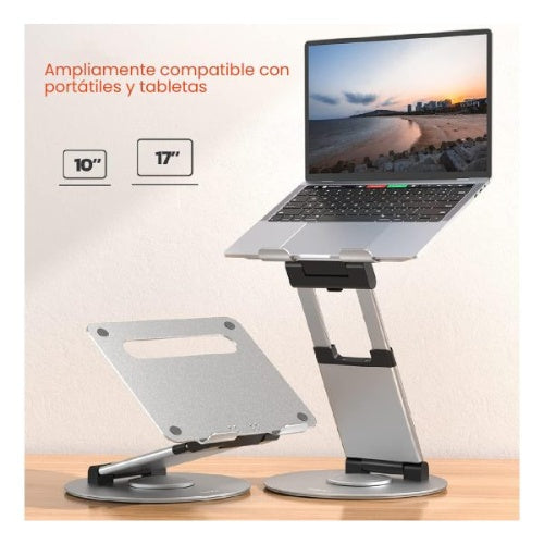Soporte Base Laptop Profesional Ergonomica Ajustable Giratoria