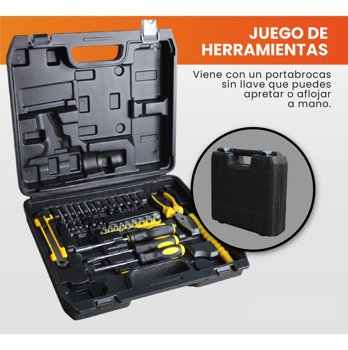 Taladro Inalambrico Doble Bateria 25V Con 30 Accesorios Estuche