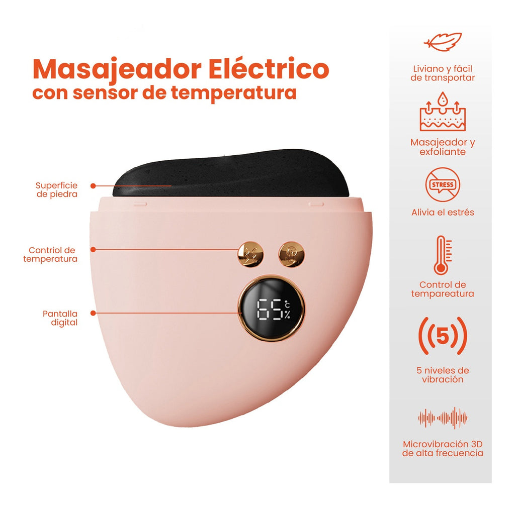 Masajeador Facial Yoga Reafirma Piel Punta Jade Temperatura Ajustable Recargable