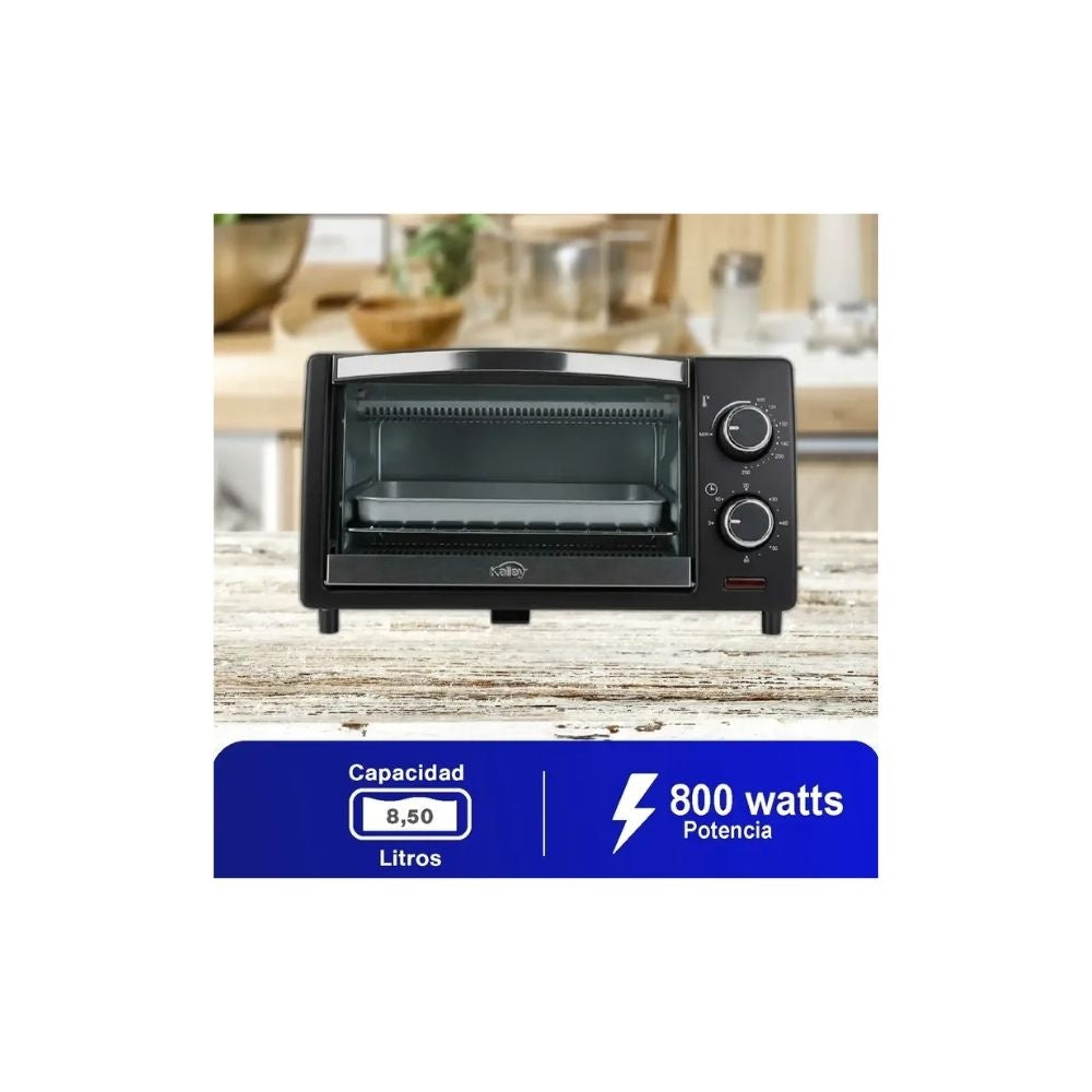 Horno Electrico Kalley 9 Litros - 800W Control De Tiempo