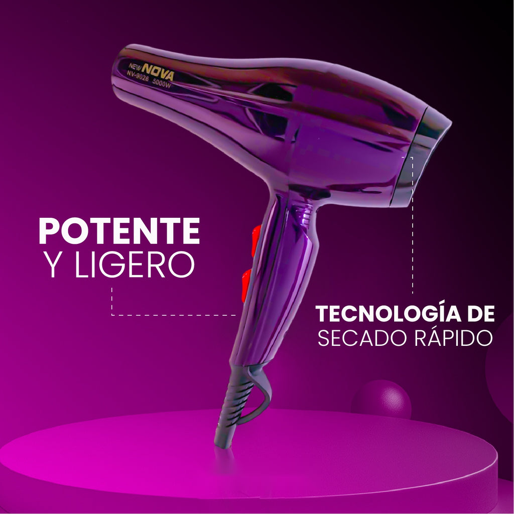 Combo Secador Bopai 5500 + Cepillo Rizador Crespos + Cepillo Masajeador + Obsequio Toalla Microfibra