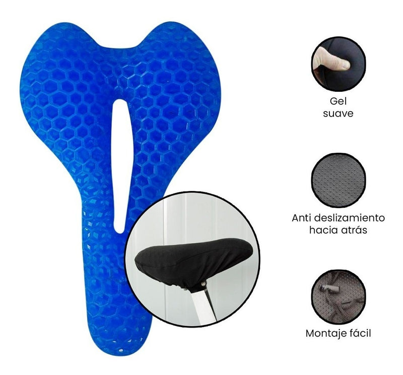 Cojin En Gel Para Sillin De Bicicleta Amortigua Golpes Funda