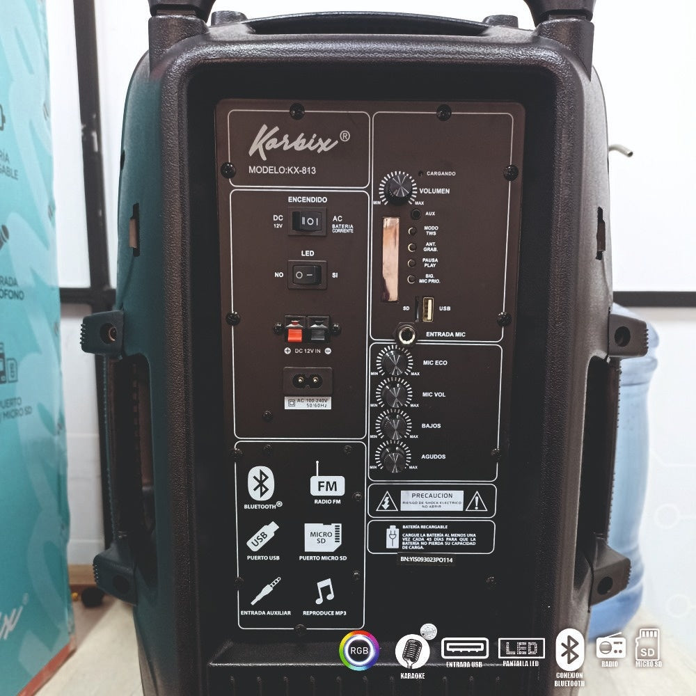 Cabina De Sonido Profesional Korbix 12P 500W Inalambrico