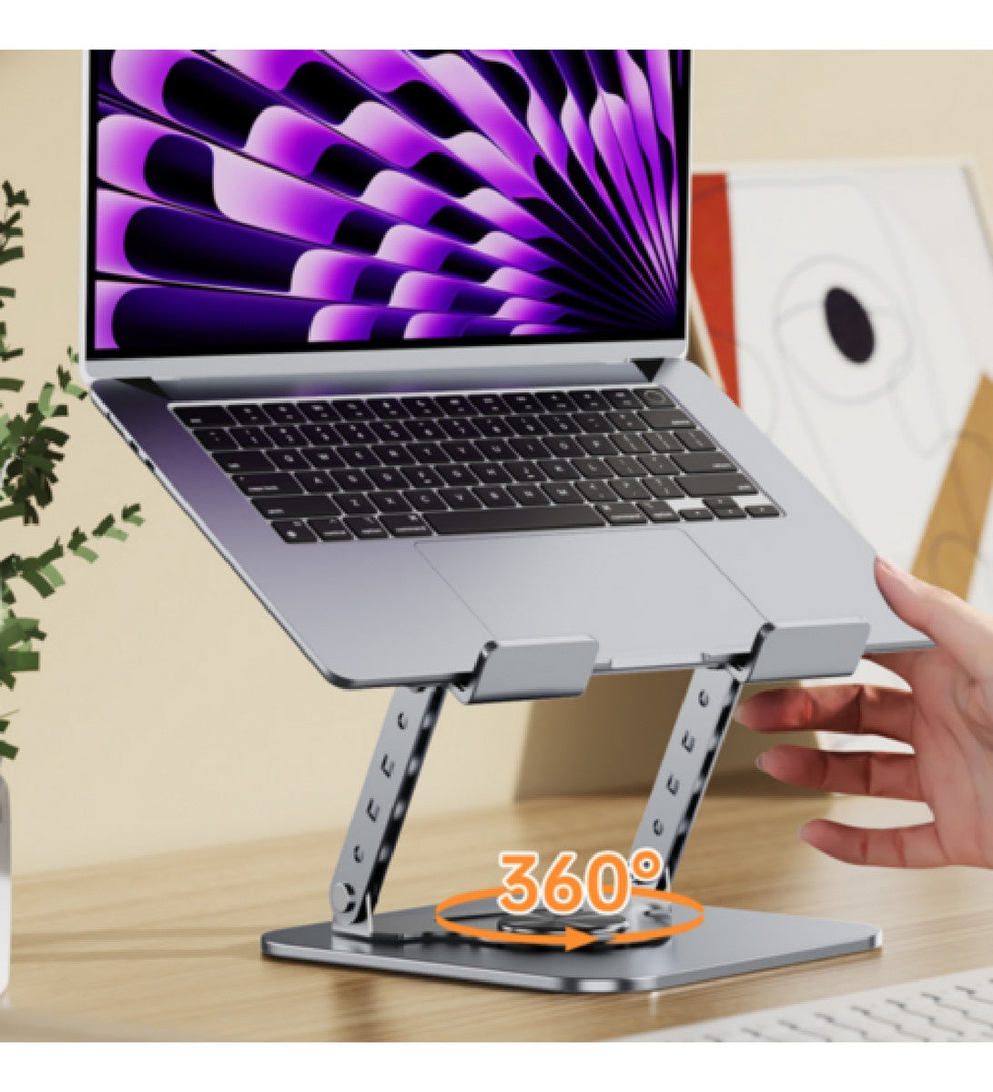 Soporte Base Ajustable Giratorio Portatil Para Mac Macbook Notebook Tablet Ajustable 360