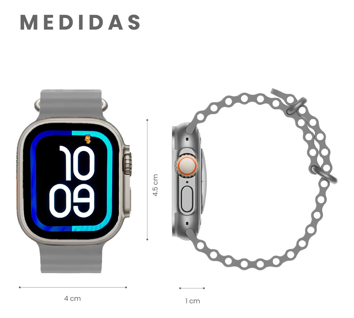 Smartwatch Hk 10 Ultra Amoled Chat Gpt Alta Gama Compatible Con Android Ios Gris Edition