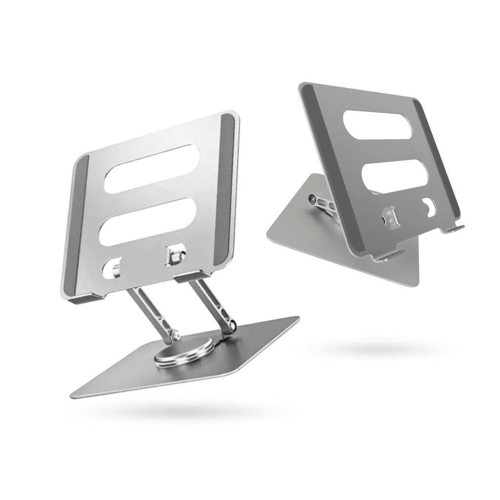 Soporte Giratorio 360Deg Portatil Laptop Tablet Aluminio Altura Ajustable Ergonomico Y Plegable