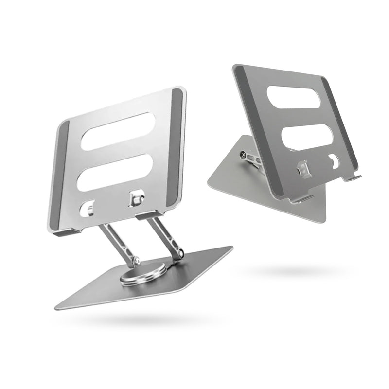 Soporte Giratorio 360Deg Portatil Laptop Tablet Aluminio Altura Ajustable Ergonomico Y Plegable