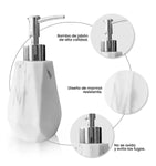 Organizador De Bano 4 Piezas De Lujo Con Dispensador De Jabon Elegante Blanco Mix