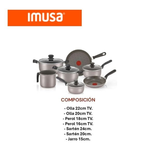 Bateria De Cocina Imusa 11 Piezas Antiadherente Ollas, Sartenes Y Peroles