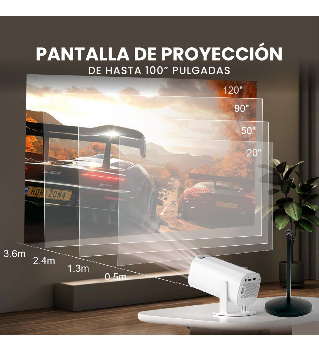 Proyector Smart P 30 Max Pro 4K Android 11 Wifi 5G + 2 Controles + Base Ajustable Proyeccion 200 Pulgadas