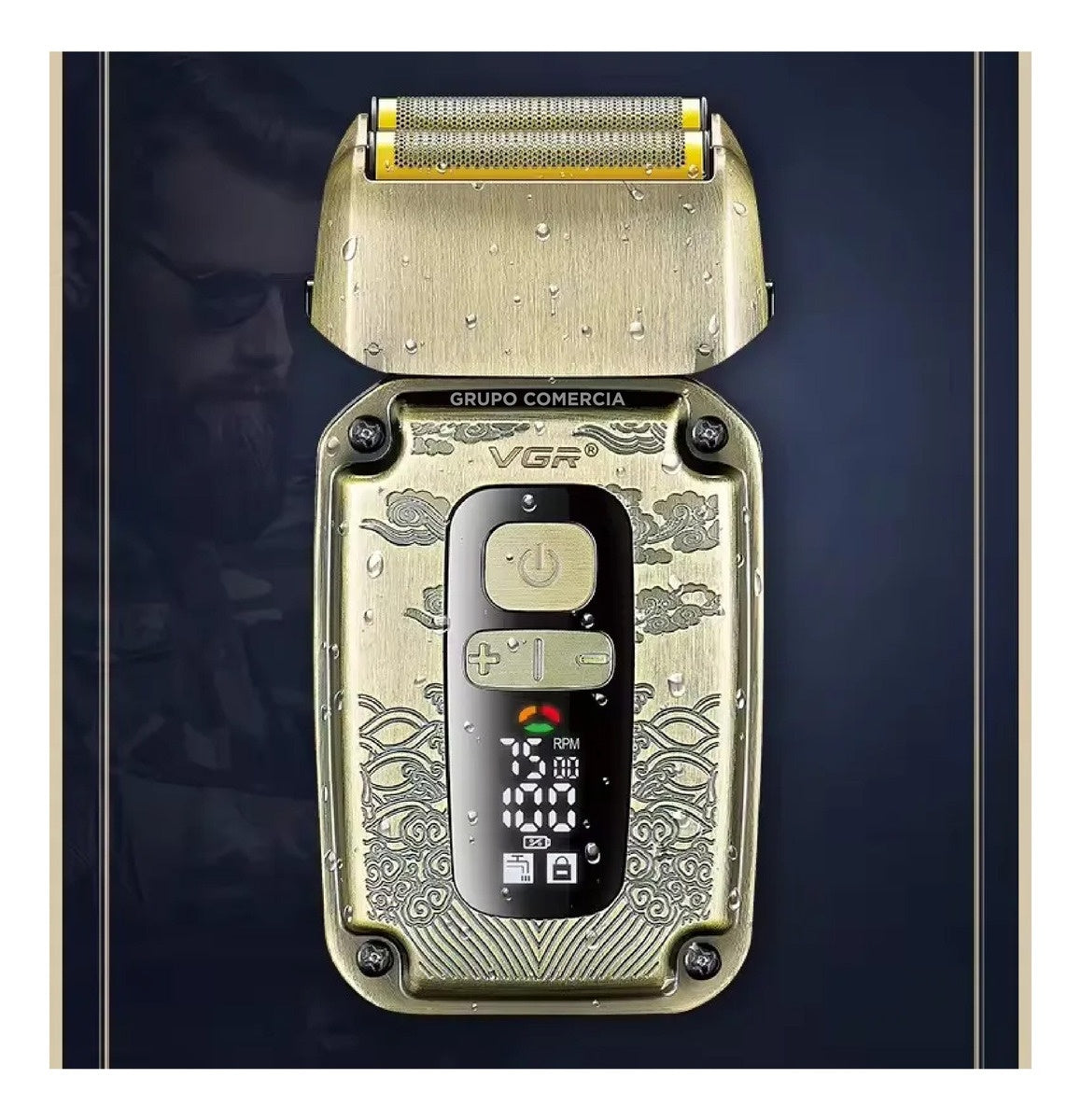 Afeitadora Electrica Trimmer Vgr V-337 Metal Ipx6 Dorado