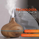 Difusor Ambientador Humidificador Con Luz Rgb 300 Ml Diseno Madera