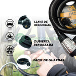 Candado Guaya Bicicleta / Moto Alta Seguridad 2 Llaves 1.5 M