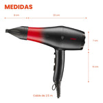 Secador Profesional Con 3 Boquillas 1500W Vgr 462