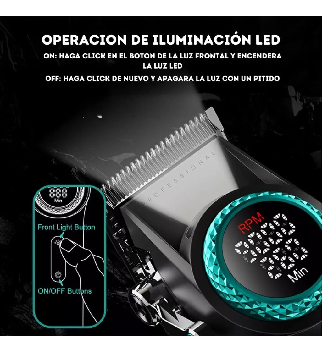 Maquina Peluquera Inalambrica Original Profesional Con Guias