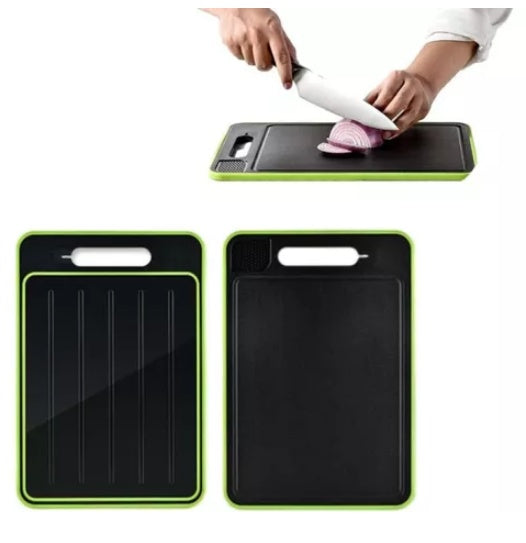 Combo Tabla Para Picar 4 En 1 + Set X6 Piezas Cuchillos Bali