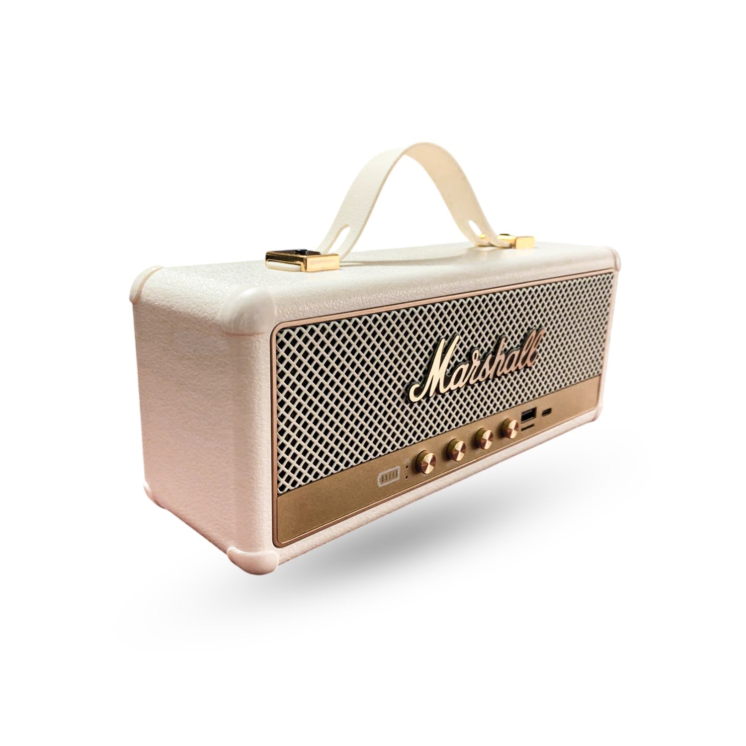 Parlante Bluetooth Sonido Potente Usb Mp3 Fm Marshall Clasic Beige Replica 1.1