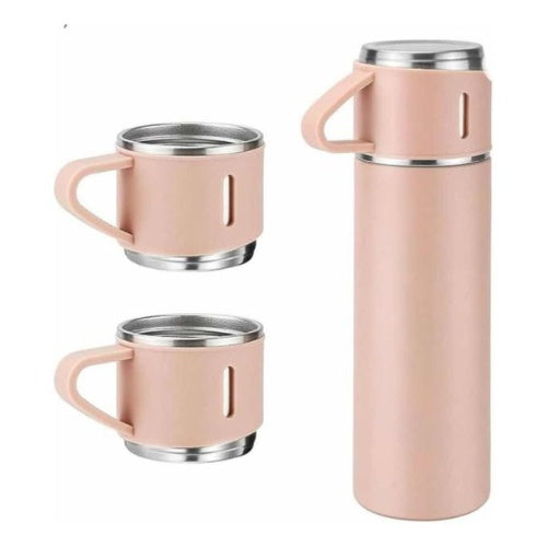 Set Termo De Agua Caliente Vasos Termicos Cafe + 3 Tazas Color Verde