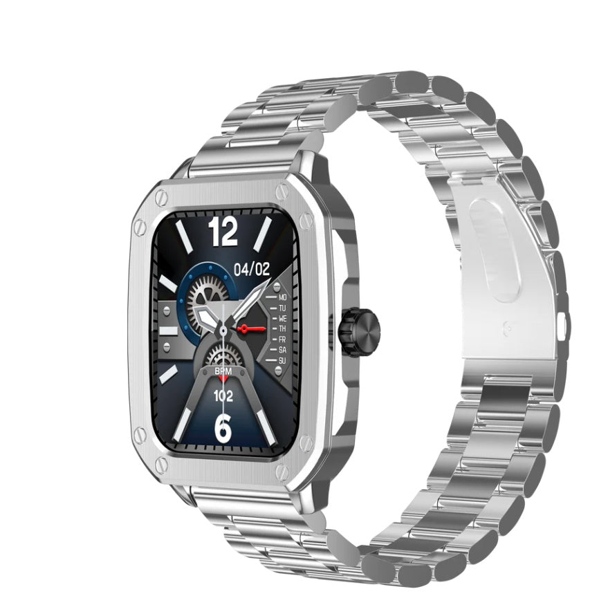 Reloj Inteligente Tw22 Doble Bisel Pulso Plateado Notificaciones Mobulaa Premium Innovo Tech