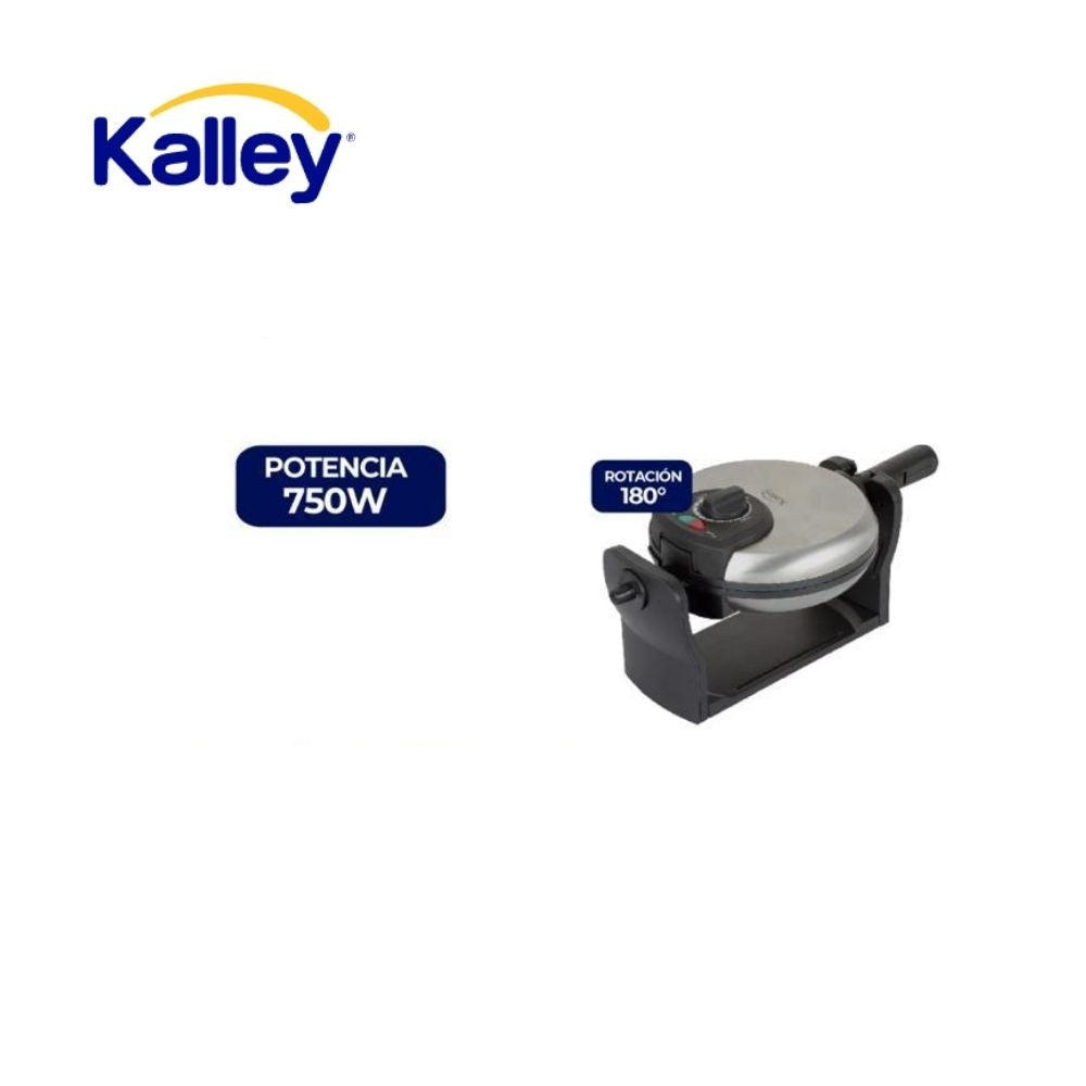 Waflera Electrica Kalley 750W Rotacion 180Deg Antiadherente Hogar