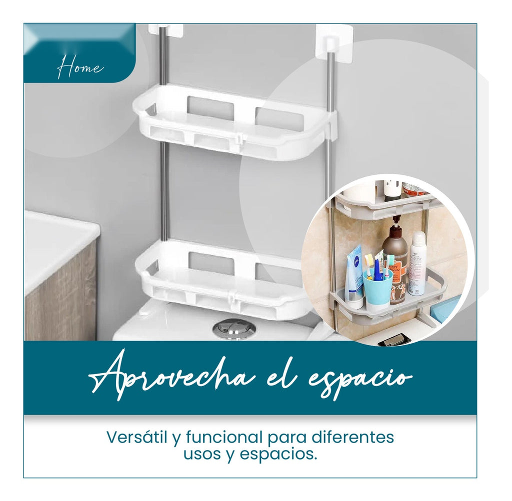 Organizador De Bano Cocina 2 Niveles Basic Innovo Home Blanco Armable
