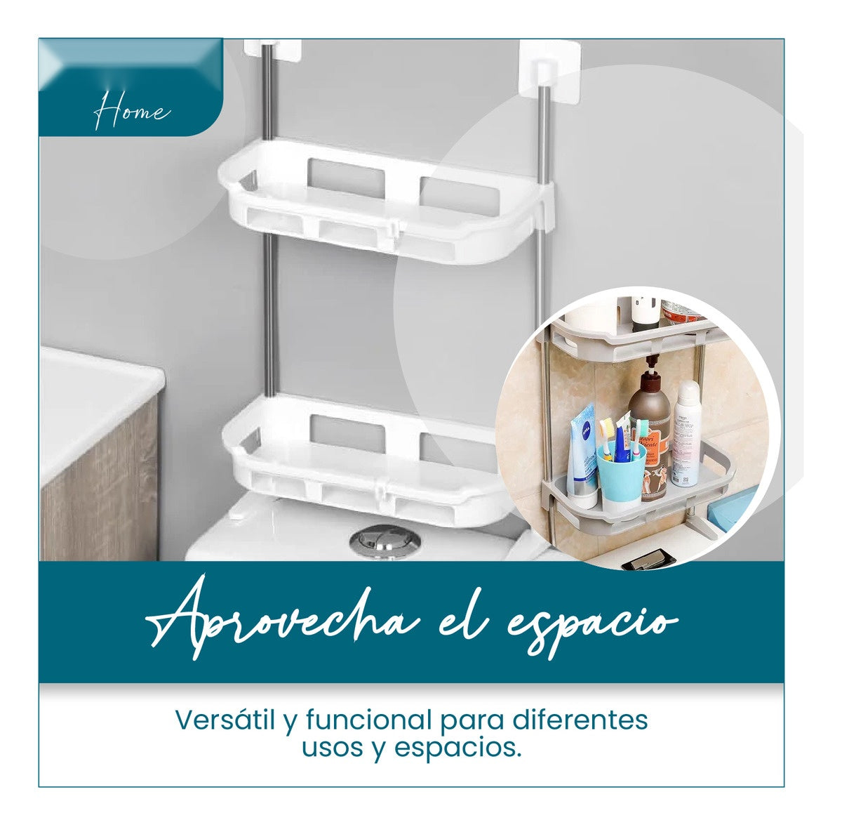 Organizador De Bano Cocina 2 Niveles Basic Innovo Home Blanco Armable